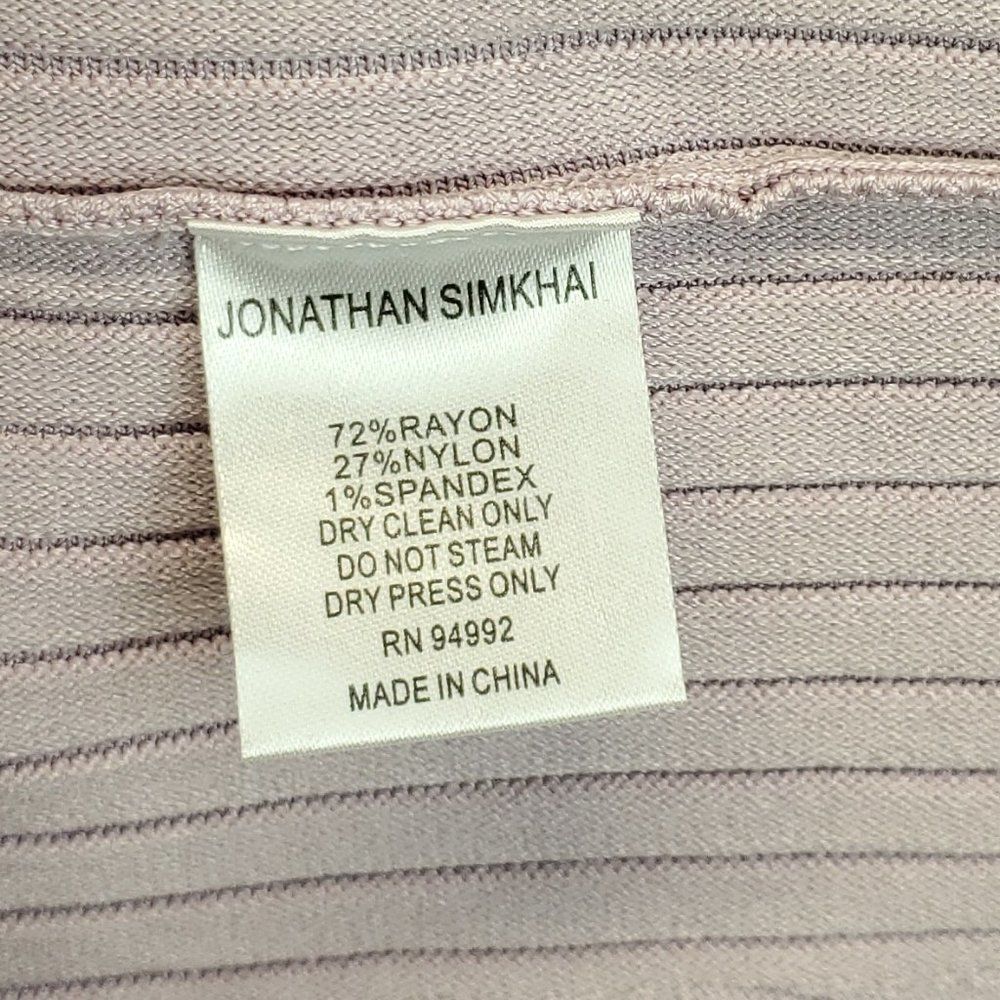 NWT Jonathan Simkhai Rib Knit V-Neck Dress Directional purple sz L - Picture 14 of 14